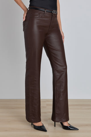Aria Coated Flare Jean - Espresso