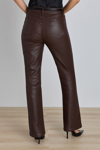 Aria Coated Flare Jean - Espresso