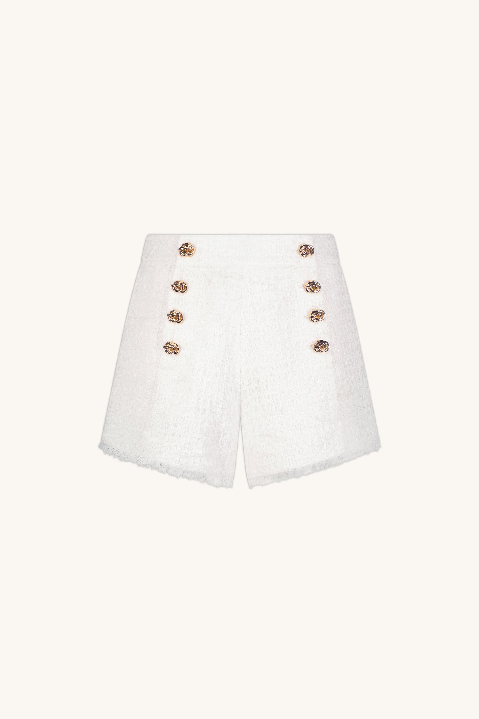 Tamara Tweed Button Short - White | The Noli Shop
