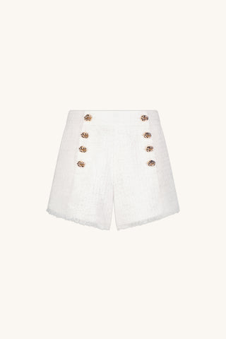 Tamara Tweed Button Short - White