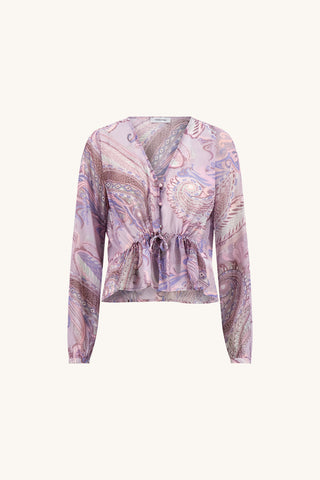 Whitney Chiffon Top - Pastel Paisley