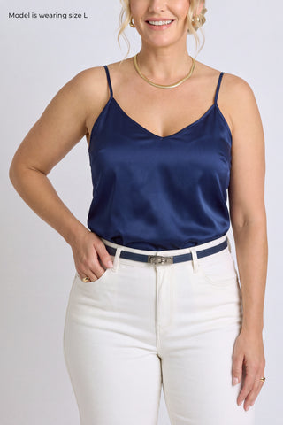 Yara Silk Camisole - Navy