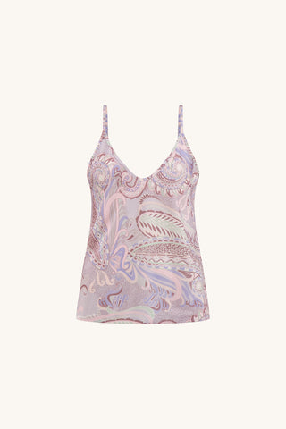 Yara Silk Camisole - Pastel Paisley
