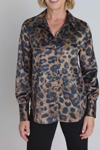 Brooke Silk Blouse - Leopard