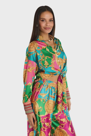 Cecilia Silk Tie-Front Blouse - Dolce Sun
