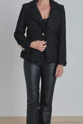 Giselle Single Breasted Tweed Blazer - Black