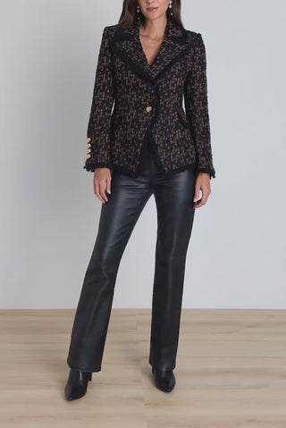 Giselle Single Breasted Tweed Blazer - Java Multi