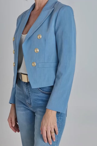 Gabrielle Double Breasted Blazer - Serene Blue