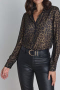 Ana Chiffon Blouse - Leopard Foil