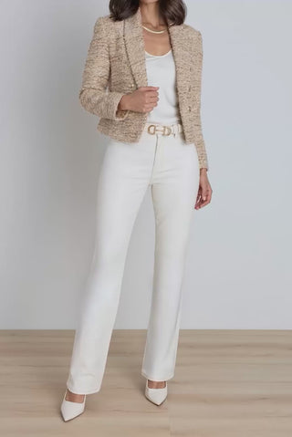 Gabrielle Double Breasted Tweed Blazer - Gold Multi