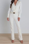 Frances Silk Bodysuit - Pearl
