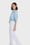 Cindy Ruffle Sleeve Blouse - Sky Blue
