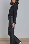 Wynne Tie Neck Blouse - Black/White