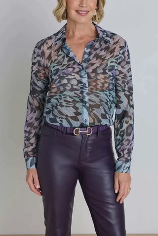 Ana Chiffon Blouse - Abstract Butterfly