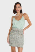 Lisette Tweed Skirt - Teal Multi