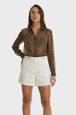 Ana Chiffon Blouse - Leopard