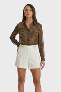 Ana Chiffon Blouse - Leopard