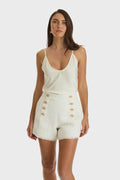 Tamara Tweed Button Short - White