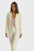 Gabrielle Double Breasted Blazer - Pearl