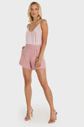 Tamara Tweed Button Short - Blush