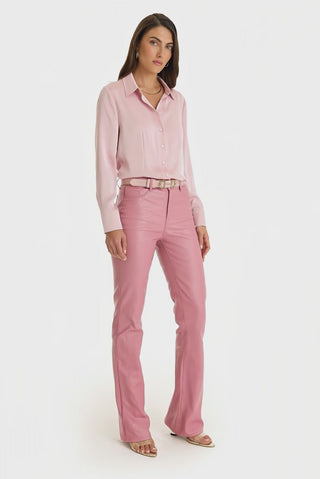 Aria Coated Flare Jean - Paradise Pink