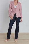 Giselle Single Breasted Tweed Blazer - Blush