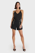 Tamara Tweed Button Short - Black
