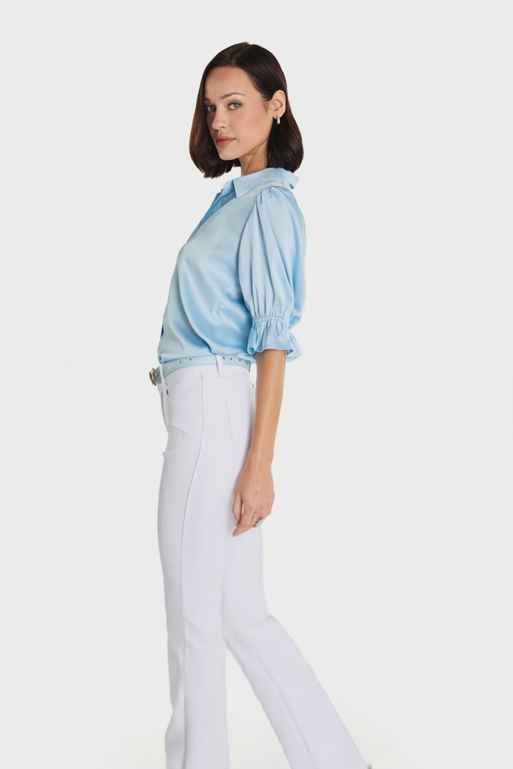 Cindy Ruffle Sleeve Blouse - Sky Blue – The Noli Shop