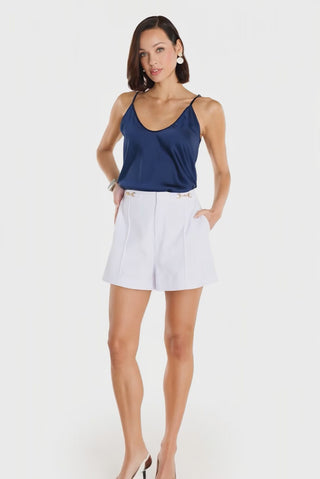 Ellery Horsebit Short - White