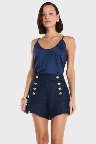 Tamara Tweed Button Short - Navy