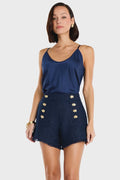 Tamara Tweed Button Short - Navy