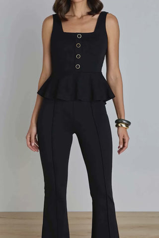 Silvana Peplum Top - Black
