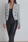 Gabrielle Double Breasted Tweed Blazer - Grey Multi