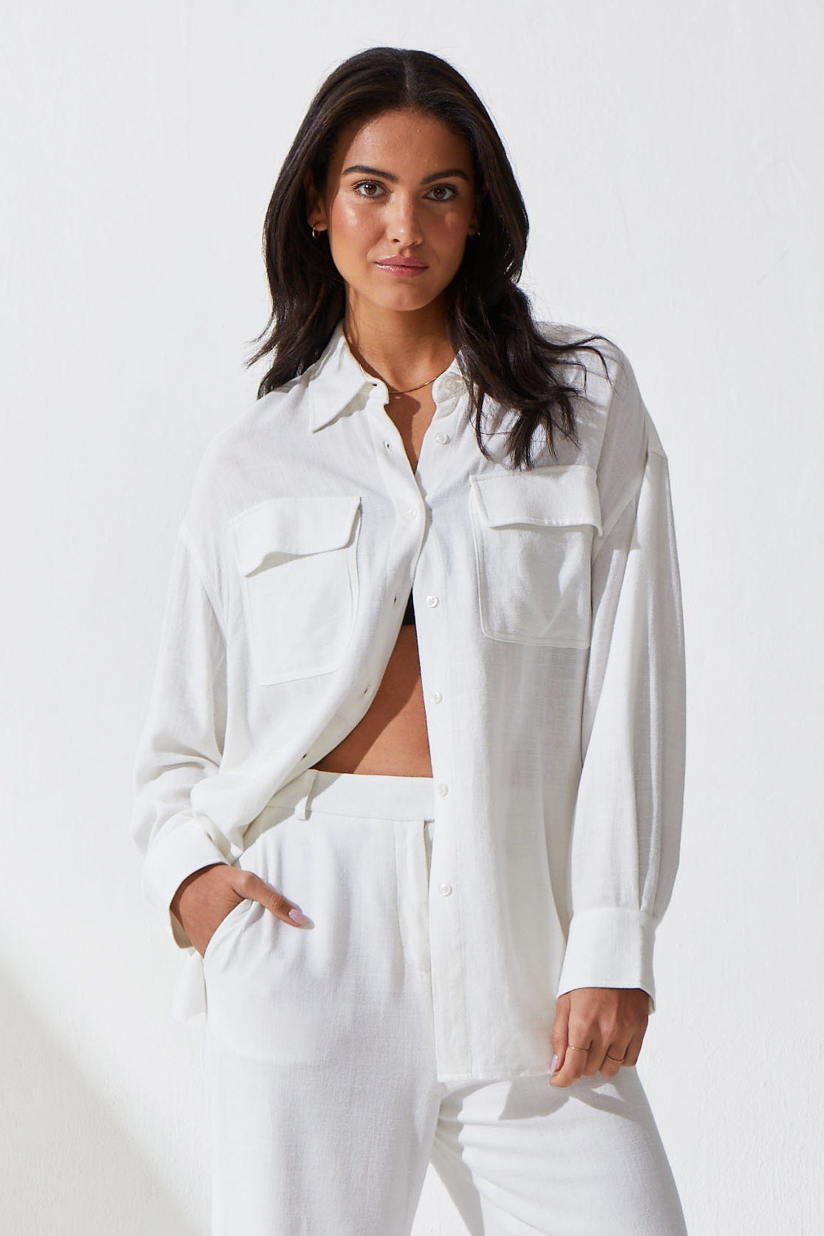 Essential Button Up - White